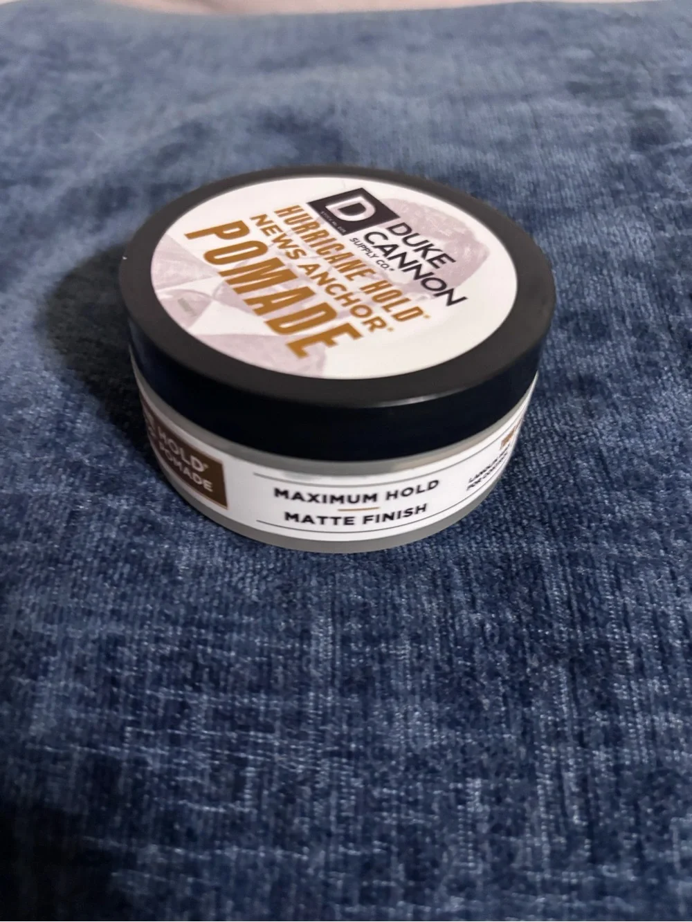 Duke Cannon Hurricane Hold News Anchor Pomade Max. Hold Matt Finish 2 oz New
